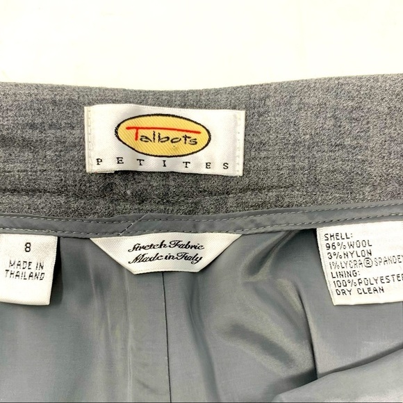 Talbots Women’s Gray Wool Blend High Rise Straight Leg Slacks Trousers Size 8 P - Picture 10 of 16